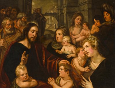 Cristo bendice a los niños de Studio of Artus Wolfaerts